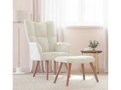 Poltrona | Cadeira Relax com banco veludo branco nata SHL928439