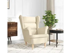 Poltrona | Cadeira Relax com apoio de braços 74x84x100 cm tecido cor creme SHL381325