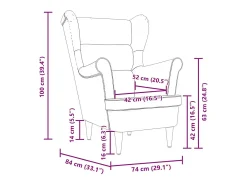 Poltrona | Cadeira Relax com apoio de braços 74x84x100 cm tecido cor creme SHL381325