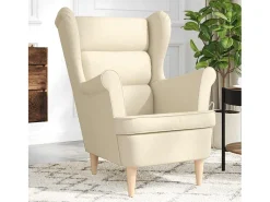 Poltrona | Cadeira Relax com apoio de braços 74x84x100 cm tecido cor creme SHL381325