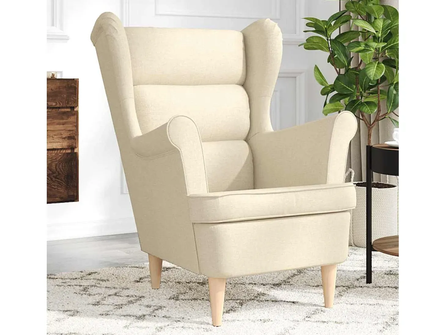 Poltrona | Cadeira Relax com apoio de braços 74x84x100 cm tecido cor creme SHL381325