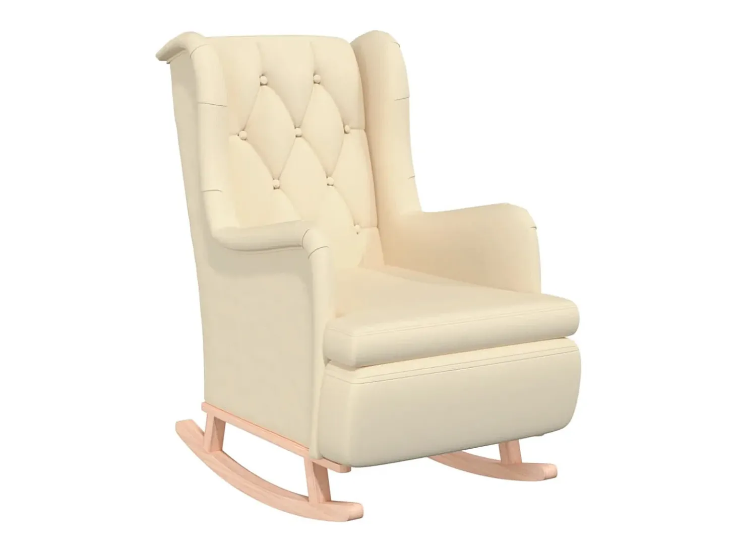 Poltrona | Cadeira Relax de baloiço com banco tecido cor creme SHL620223