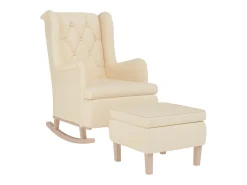 Poltrona | Cadeira Relax de baloiço com banco tecido cor creme SHL620223