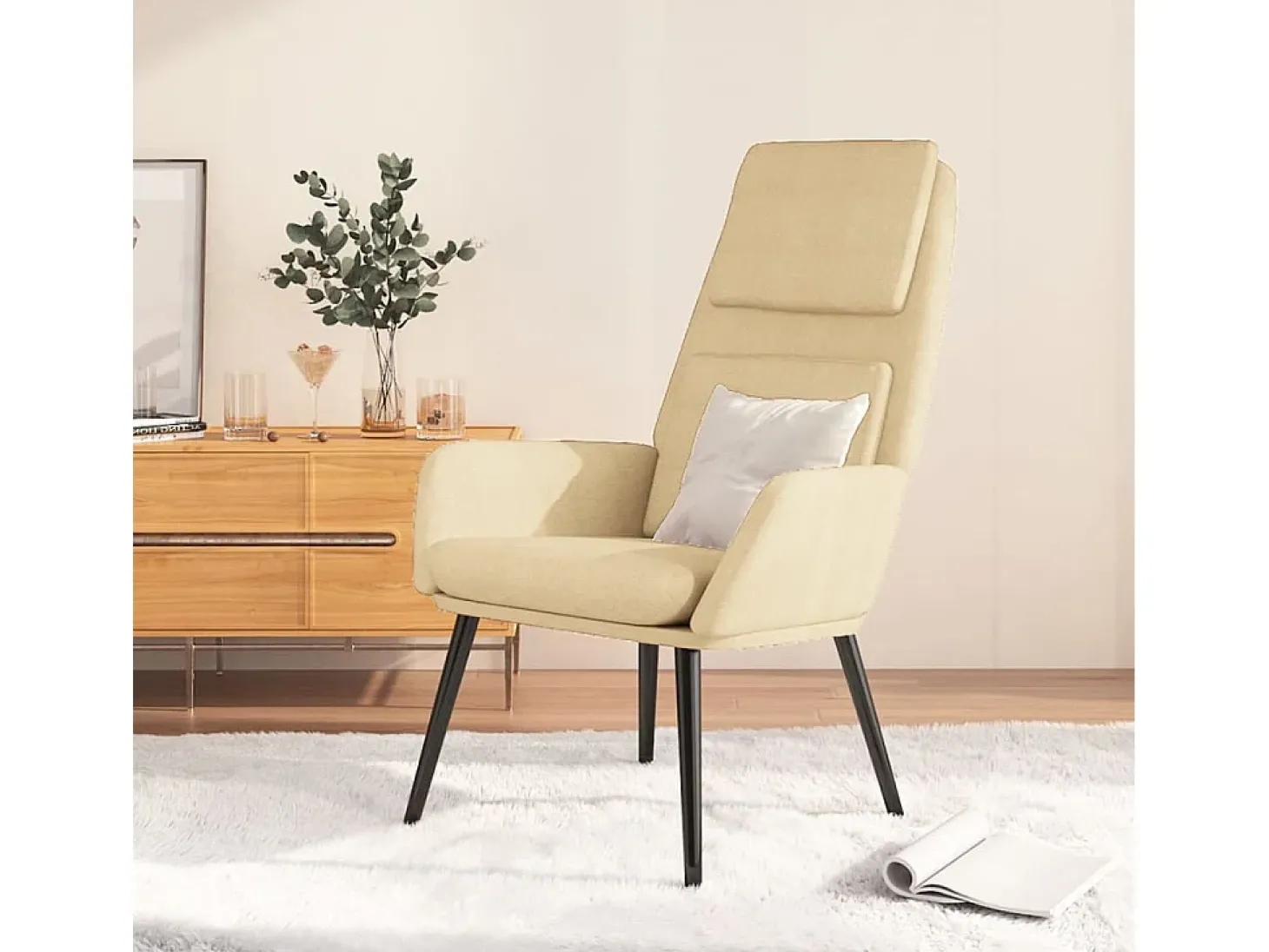 Poltrona | Cadeira Relax tecido cor creme SHL677488