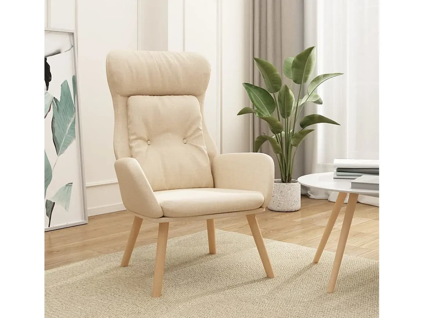 Poltrona | Cadeira Relax tecido cor creme SHL243473