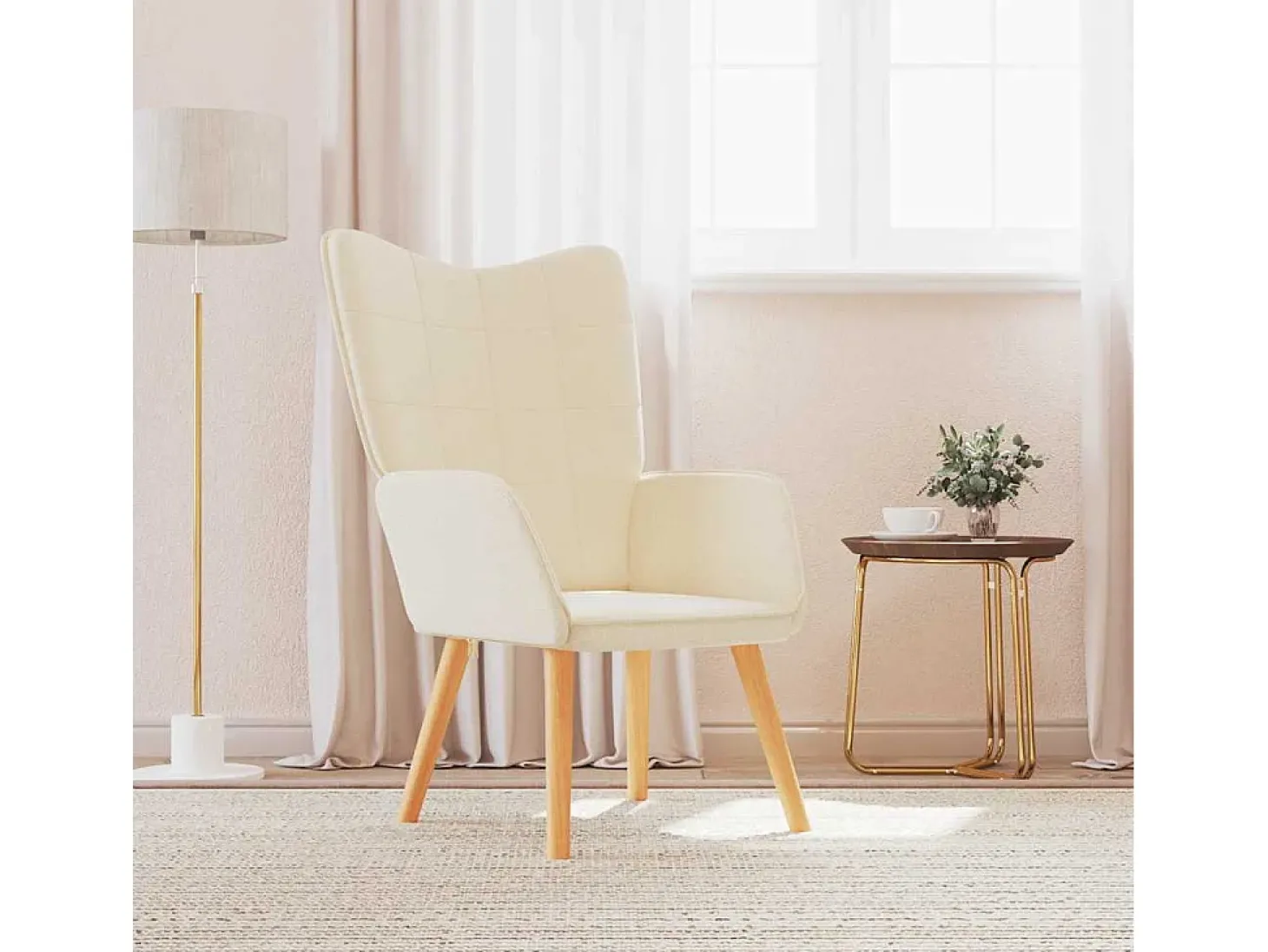 Poltrona | Cadeira Relax tecido cor creme SHL75883