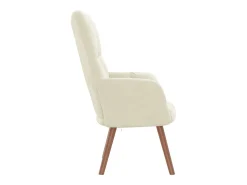 Poltrona | Cadeira Relax veludo branco nata SHL43835