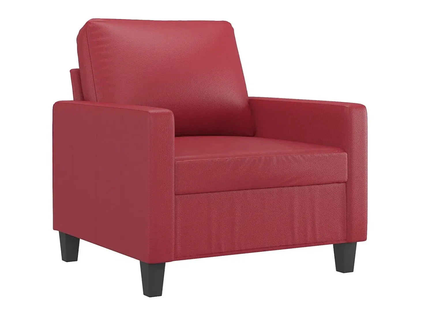 Poltrona 60 cm couro artificial vermelho tinto PT620652