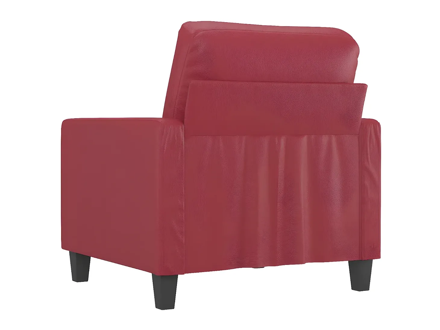 Poltrona 60 cm couro artificial vermelho tinto PT620652