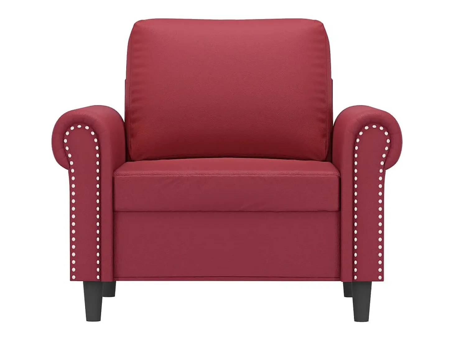 Poltrona 60 cm couro artificial vermelho tinto PT316080