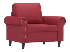 Poltrona 60 cm couro artificial vermelho tinto PT316080