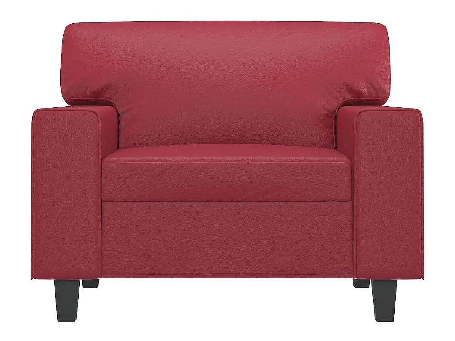 Poltrona 60 cm couro artificial vermelho tinto