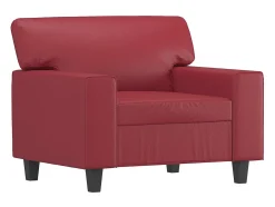 Poltrona 60 cm couro artificial vermelho tinto PT636821