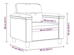 Poltrona 60 cm tecido de microfibra cor creme