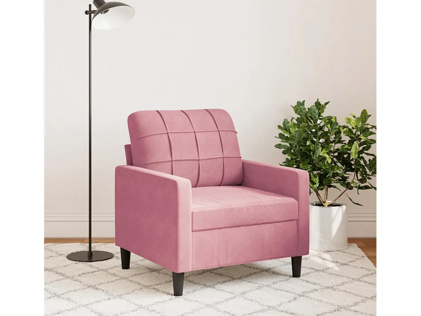 Poltrona 60 cm veludo rosa PT235139