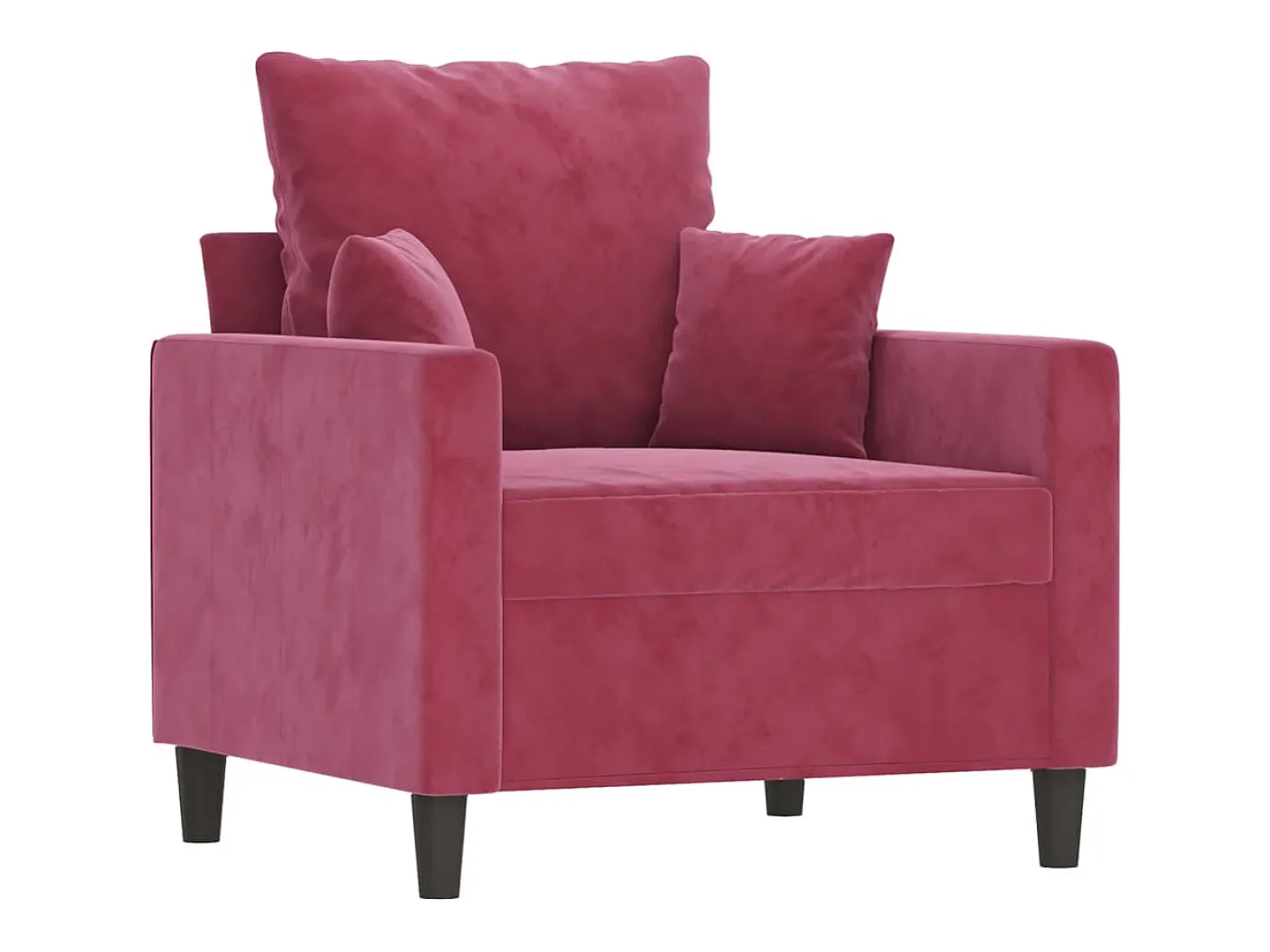 Poltrona 60 cm veludo vermelho-tinto PT671708