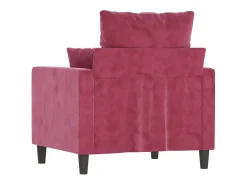 Poltrona 60 cm veludo vermelho-tinto PT671708