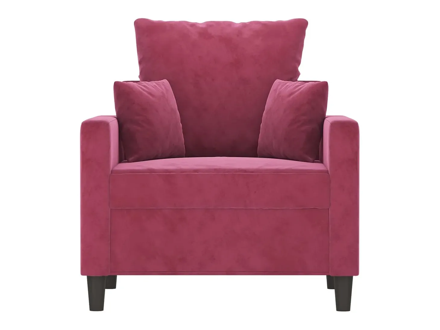 Poltrona 60 cm veludo vermelho-tinto PT671708