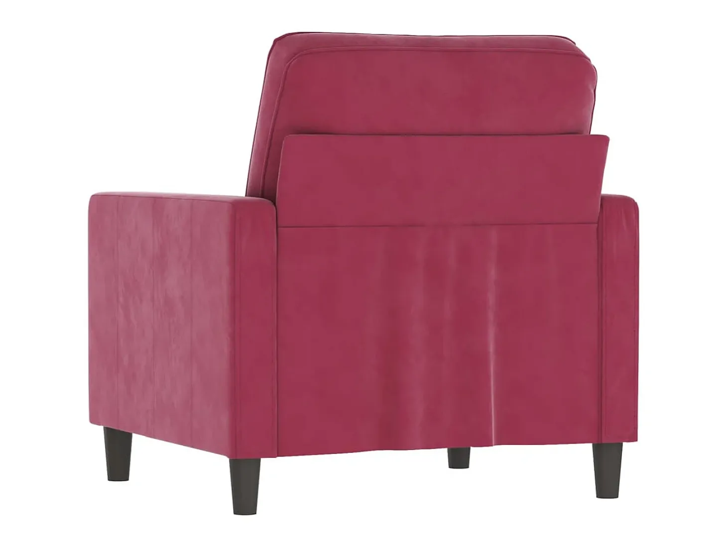Poltrona 60 cm veludo vermelho-tinto PT872830
