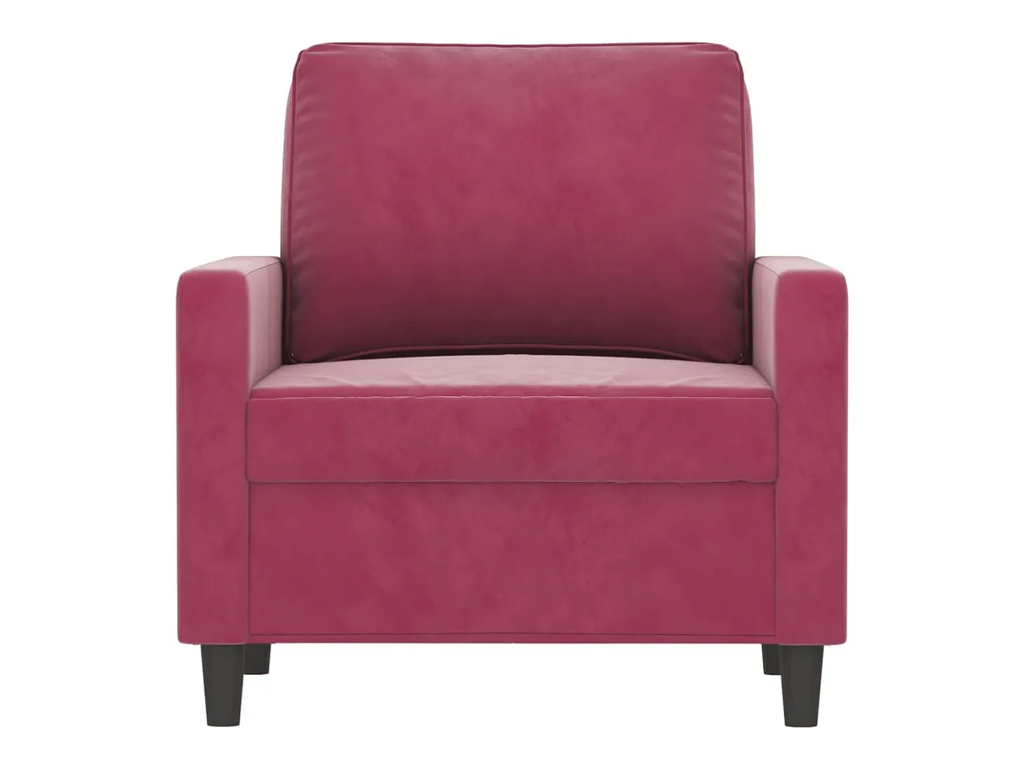 Poltrona 60 cm veludo vermelho-tinto PT872830
