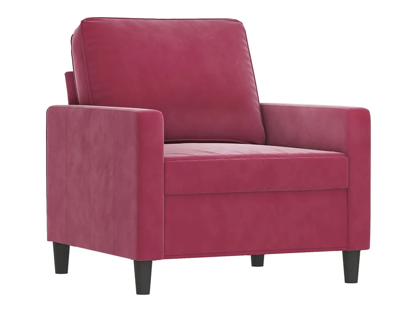 Poltrona 60 cm veludo vermelho-tinto PT872830