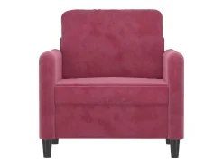Poltrona 60 cm veludo vermelho-tinto PT161532