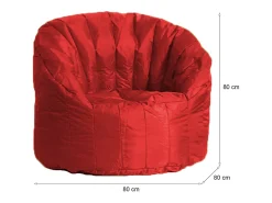 Poltrona Allos, Assento almofadado, Sofá individual de sala, Cadeira com braços, Fabricado em Itália, 80x80 h80 cm, Vermelho