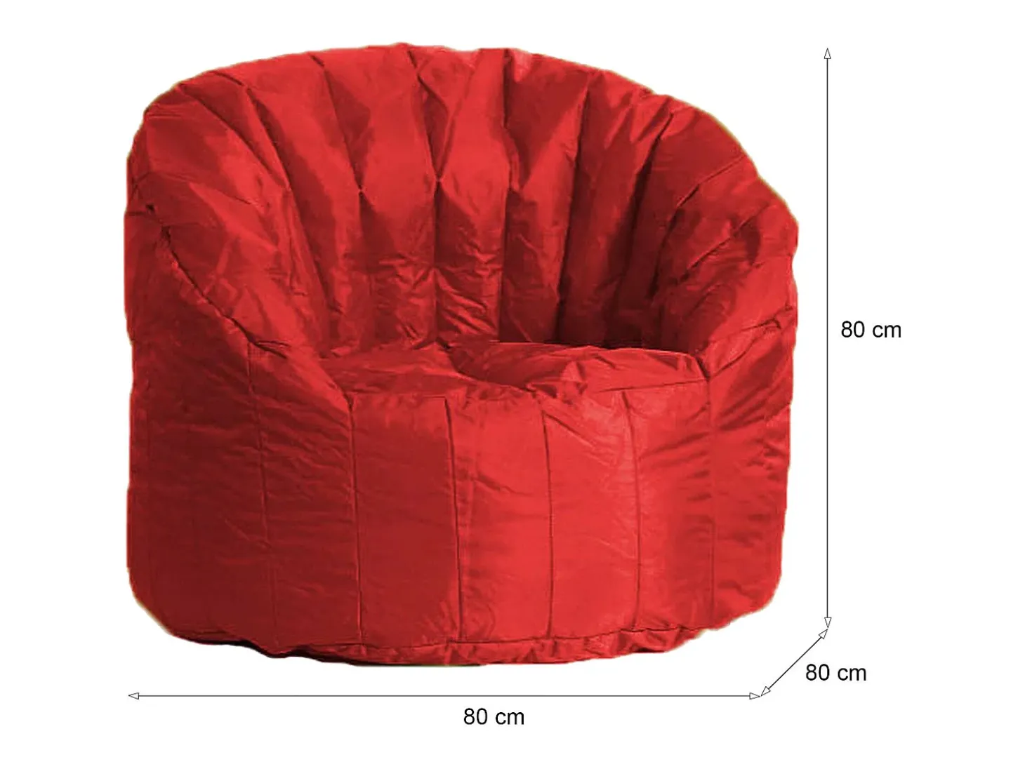 Poltrona Allos, Assento almofadado, Sofá individual de sala, Cadeira com braços, Fabricado em Itália, 80x80 h80 cm, Vermelho