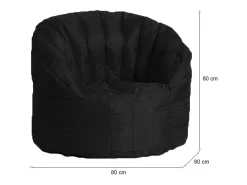 Poltrona Allos, Assento almofadado, Sofá individual de sala, Cadeira com braços, Fabricado em Itália, 80x80 h80 cm, Preto