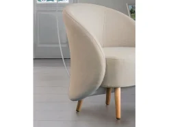 Poltrona Annarella, poltrona lounge de design, 100% Made in Italy, poltrona relaxante em tecido acolchoado, 70x60h80 cm, cinza pomba