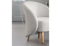 Poltrona Annarella, Poltrona lounge design, 100% Made in Italy, Poltrona relaxante em tecido acolchoado, 70x60h80 cm, Cinza