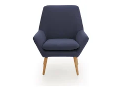 Poltrona Annarita, poltrona lounge de design, 100% Made in Italy, poltrona relaxante em tecido acolchoado, 80x70h95 cm, Azul