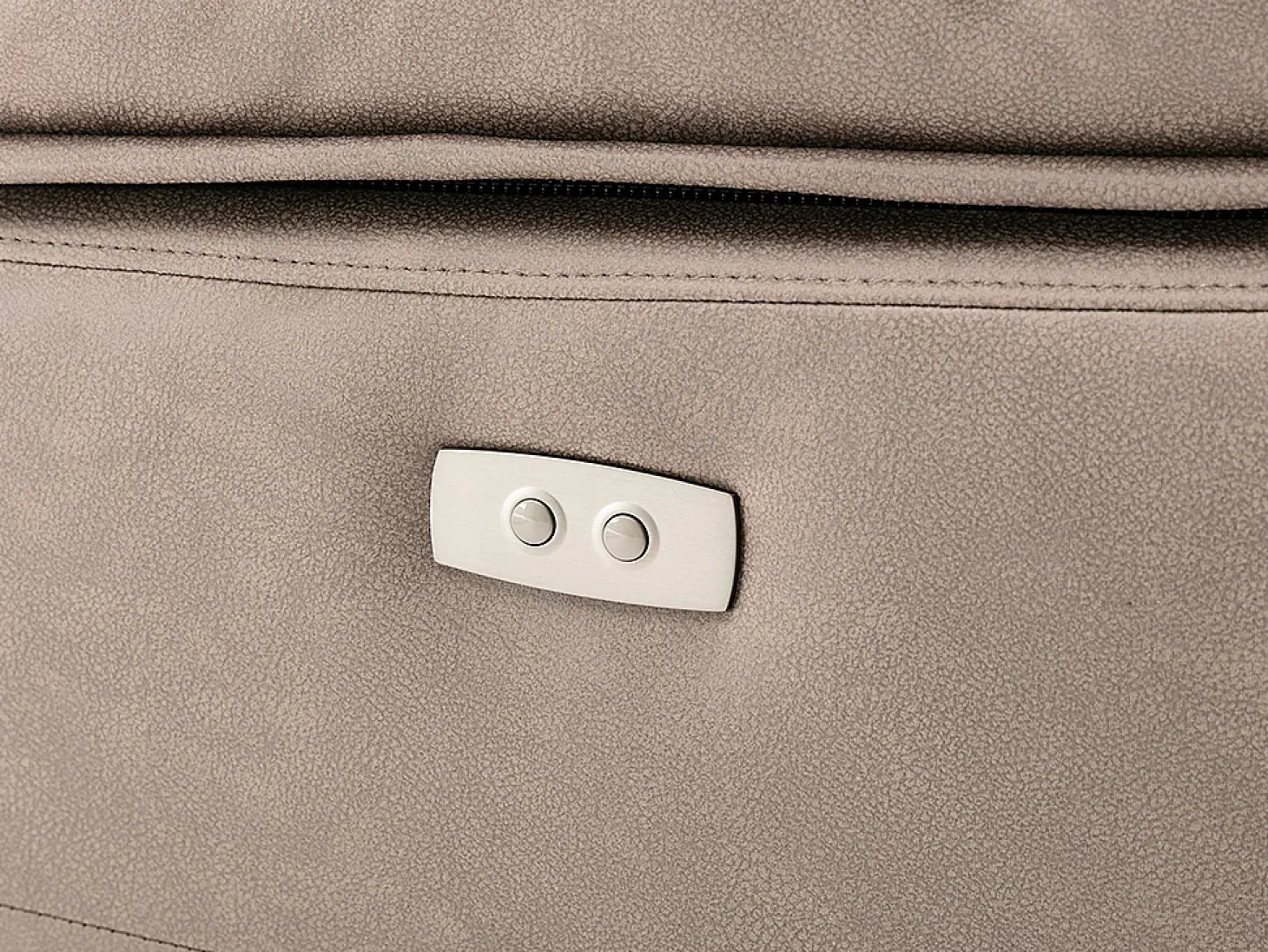 Poltrona articulada elétrica em tecido taupe com 1 porta USB DOLENE