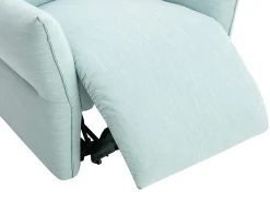 Poltrona articulada elétrica em tecido azul-claro estilo contemporâneo MODOC