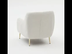 Poltrona branca NEGAN com pernas douradas - Estilo contemporâneo e confortável