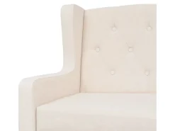 Poltrona cadeira assento de descanso sofá de design para sala de estar tecido branco creme 1102129/3