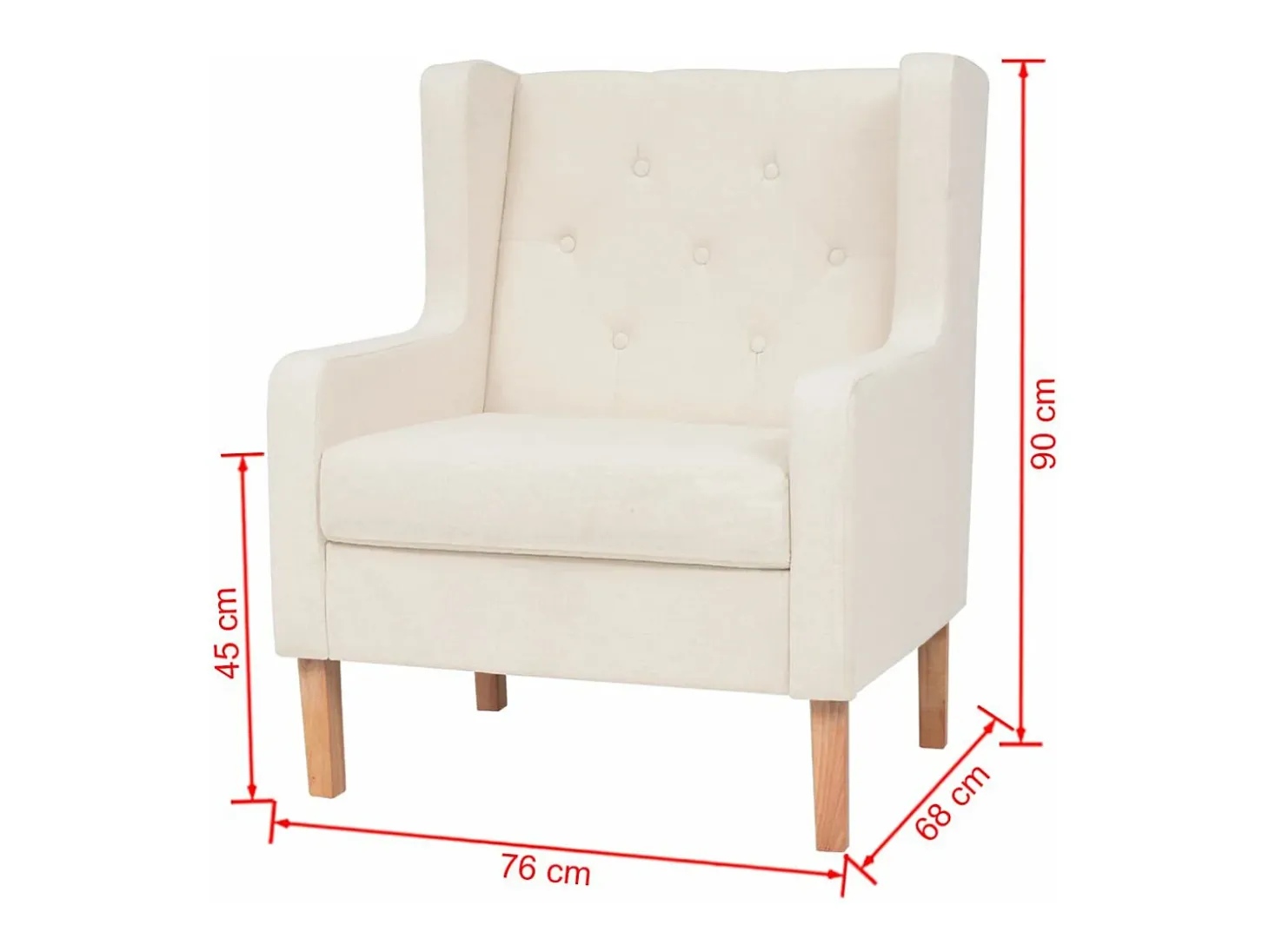 Poltrona cadeira assento de descanso sofá de design para sala de estar tecido branco creme 1102129/3