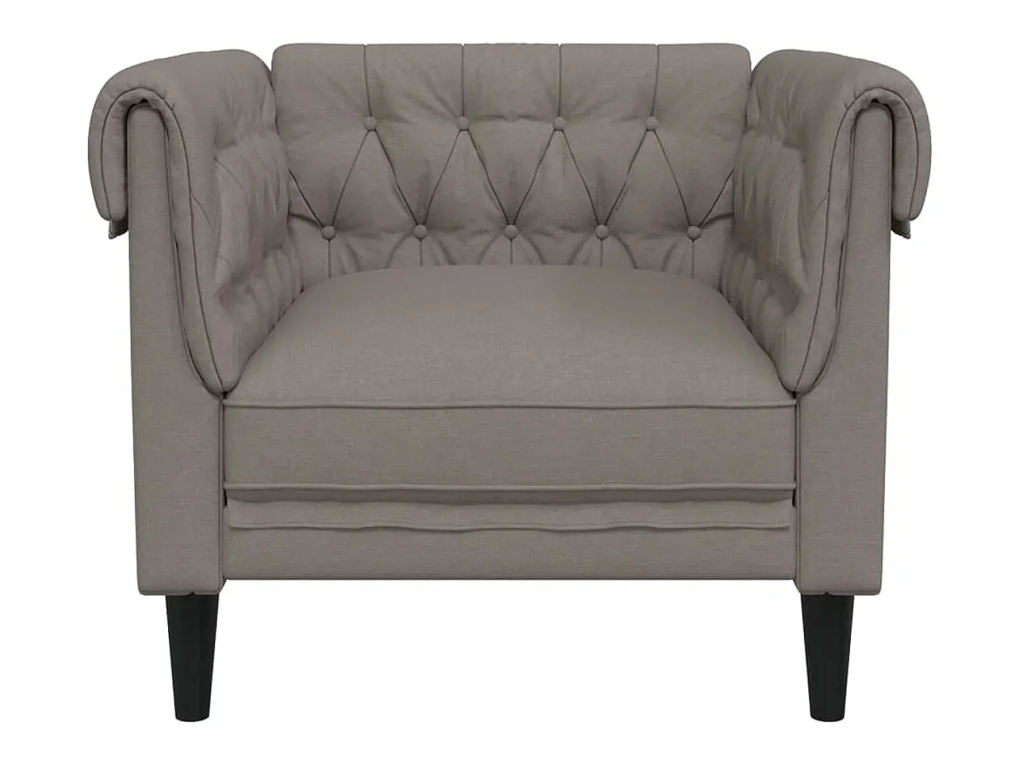 Poltrona chesterfield tecido cinzento-acastanhado PT856641