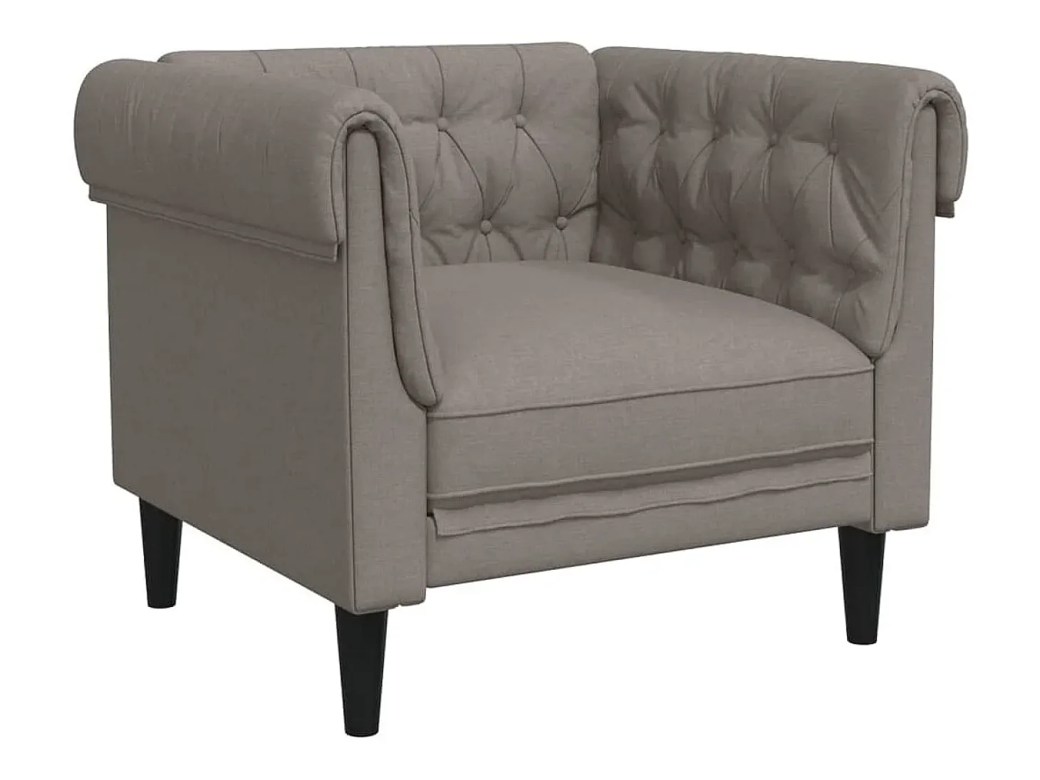 Poltrona chesterfield tecido cinzento-acastanhado PT856641