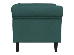 Poltrona chesterfield tecido verde-escuro PT473408