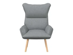 poltrona Cinzento-claro 69 x 74 x 93 cm Tecido e Contraplacado