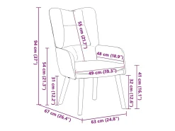 poltrona Cinzento-claro 63 x 67 x 94 cm Veludo