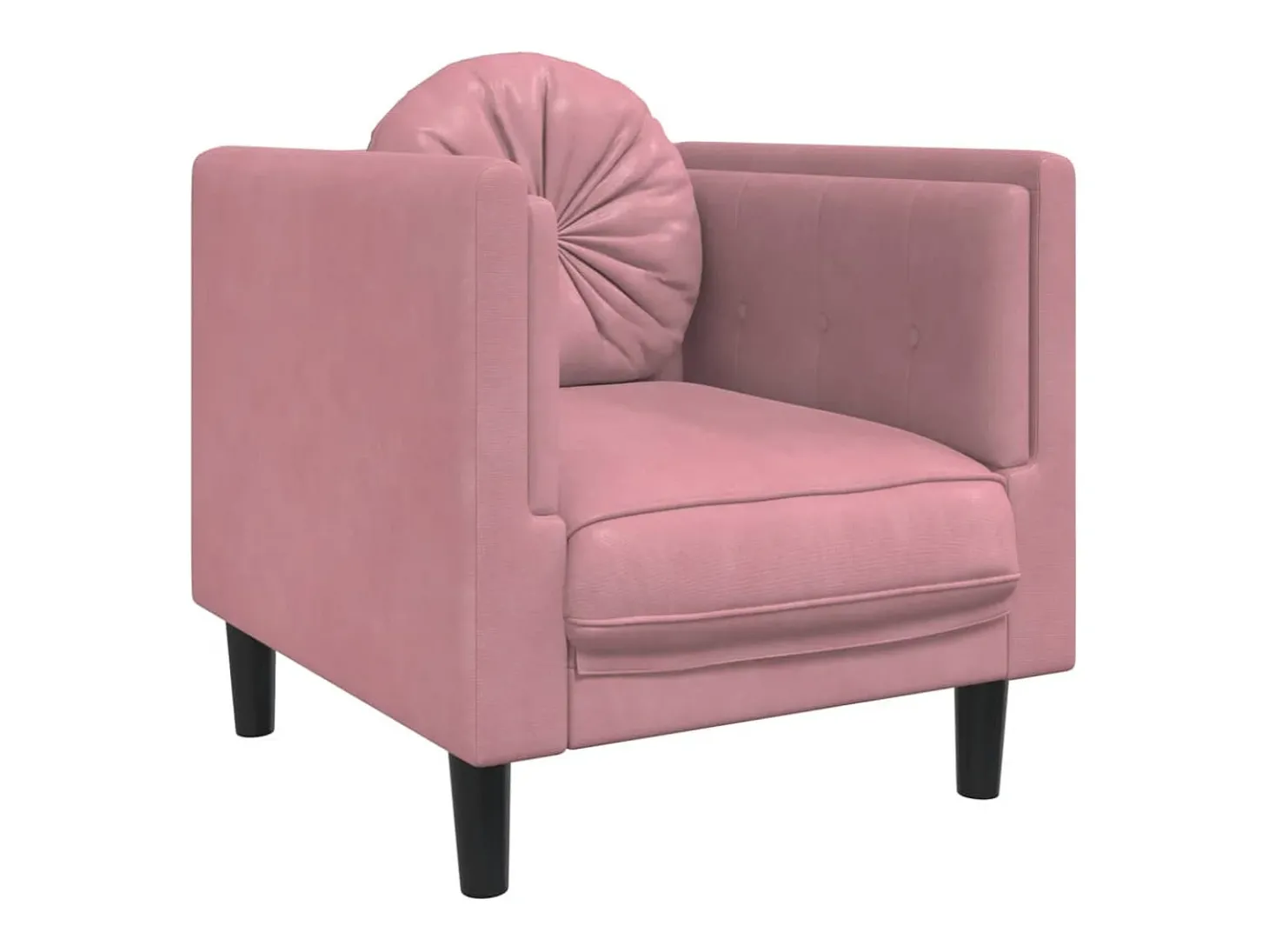 Poltrona com almofadão veludo rosa PT767587