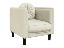 Poltrona com almofadão veludo cor creme PT587726
