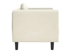 Poltrona com almofadão veludo cor creme PT587726