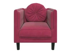Poltrona com almofadão veludo vermelho tinto PT704781