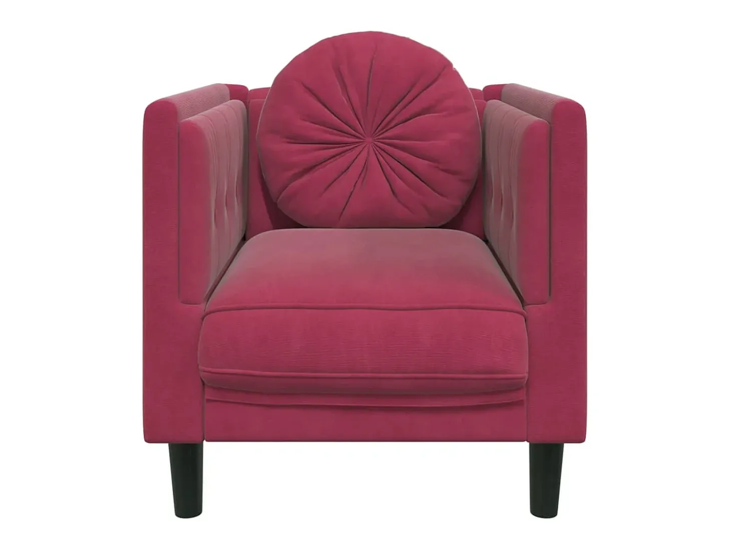 Poltrona com almofadão veludo vermelho tinto PT704781