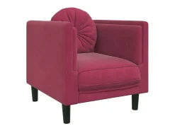 Poltrona com almofadão veludo vermelho tinto PT704781
