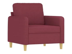 Poltrona com apoio de pés 60 cm tecido vermelho tinto PT417003