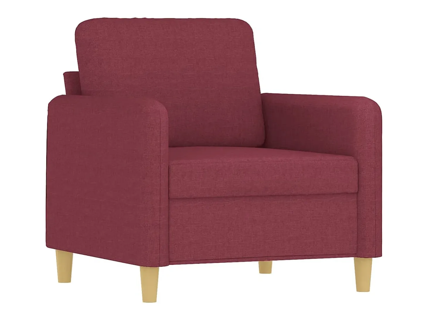 Poltrona com apoio de pés 60 cm tecido vermelho tinto PT417003